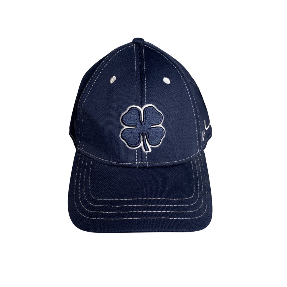 Black Clover Premium Clover 6 Navy Blue White Baseball Hat L/XL Live Lucky Flaw